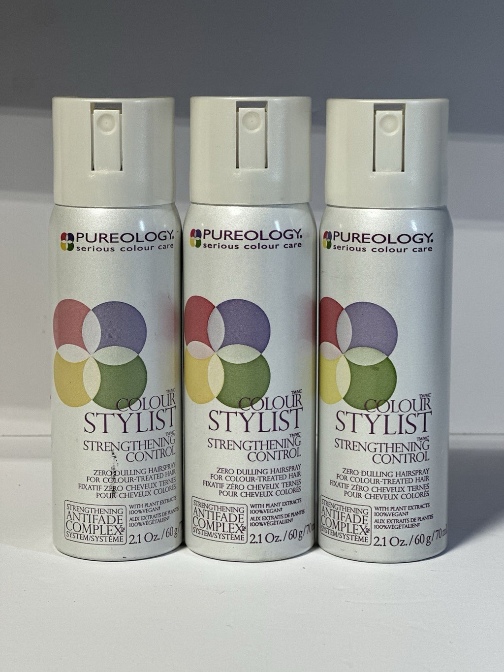 PUREOLOGY-Colour STYLIST/Strengthening CONTROL. 3-PACK Travel Size 3x 2.1 Fl.oz.