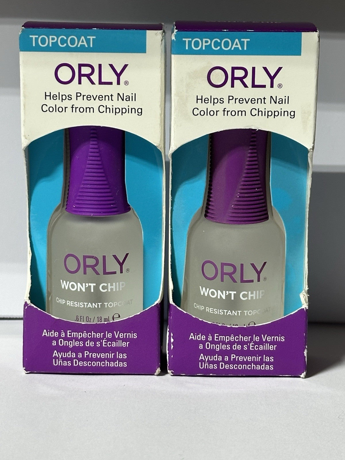 ORLY - Won’t CHIP -  TOPCOAT / 2 - Pack / 2x 18 mL