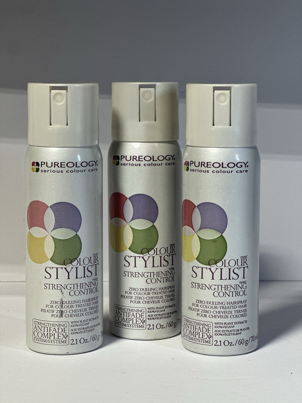 PUREOLOGY-Colour STYLIST/Strengthening CONTROL. 3-PACK Travel Size 3x 2.1 Fl.oz.