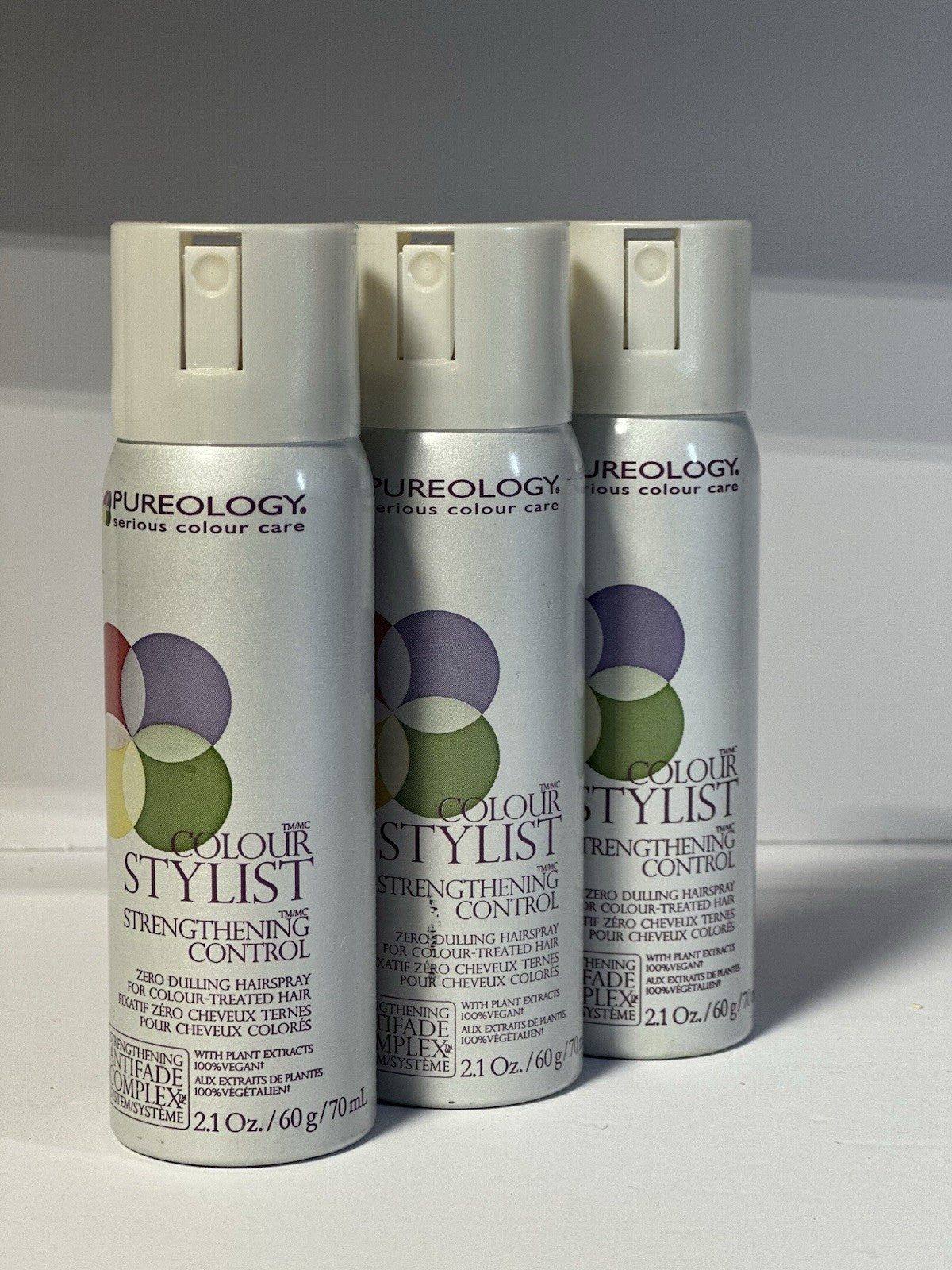 PUREOLOGY-Colour STYLIST/Strengthening CONTROL. 3-PACK Travel Size 3x 2.1 Fl.oz.