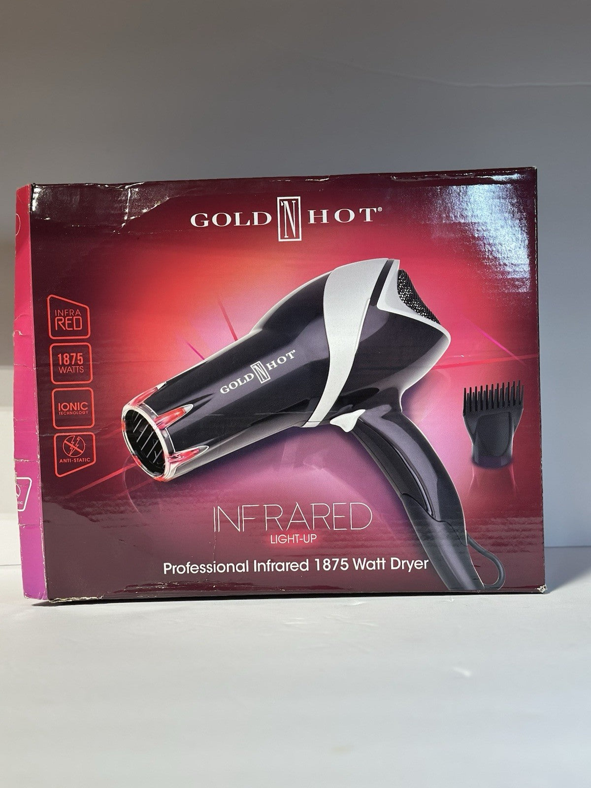 GOLD & HOT - Professional Infrared 1875 W Hair Dryer. IONIC TECHNOLOGY