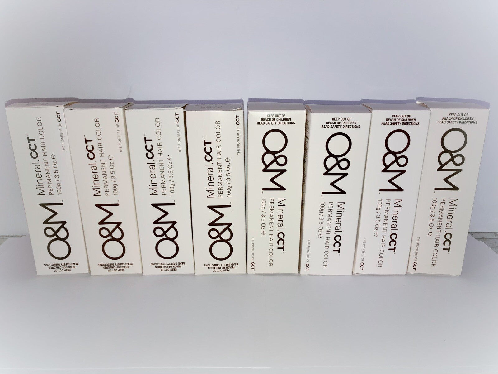 O&M Mineral Permanent Hair Color (100g/3.5oz.) 8 Pieces Set, Diferent Colors