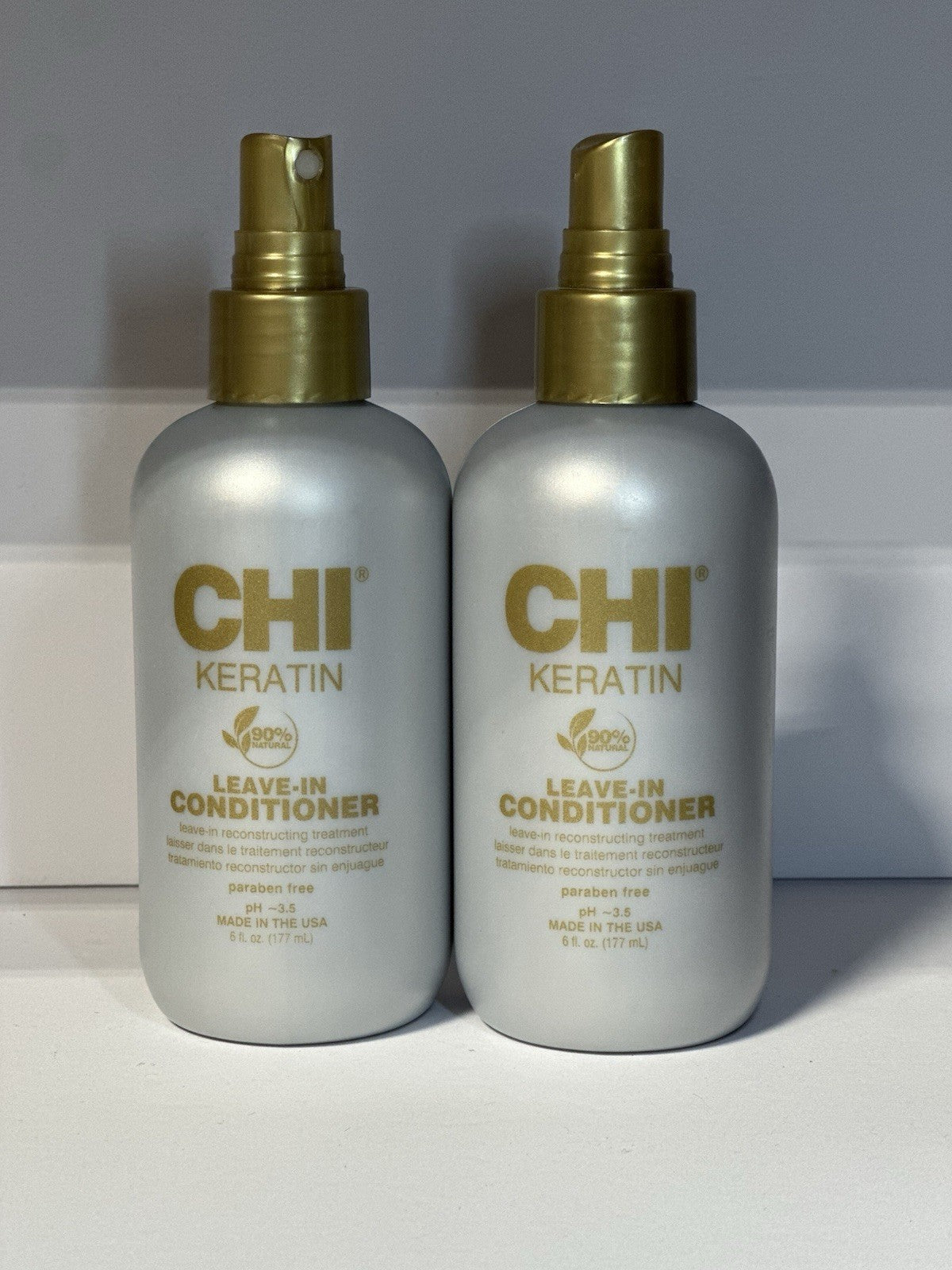 CHI - Keratin LEAVE IN CONDITIONER 2 - Pack (2x 6 Fl. Oz.) No Dust Caps