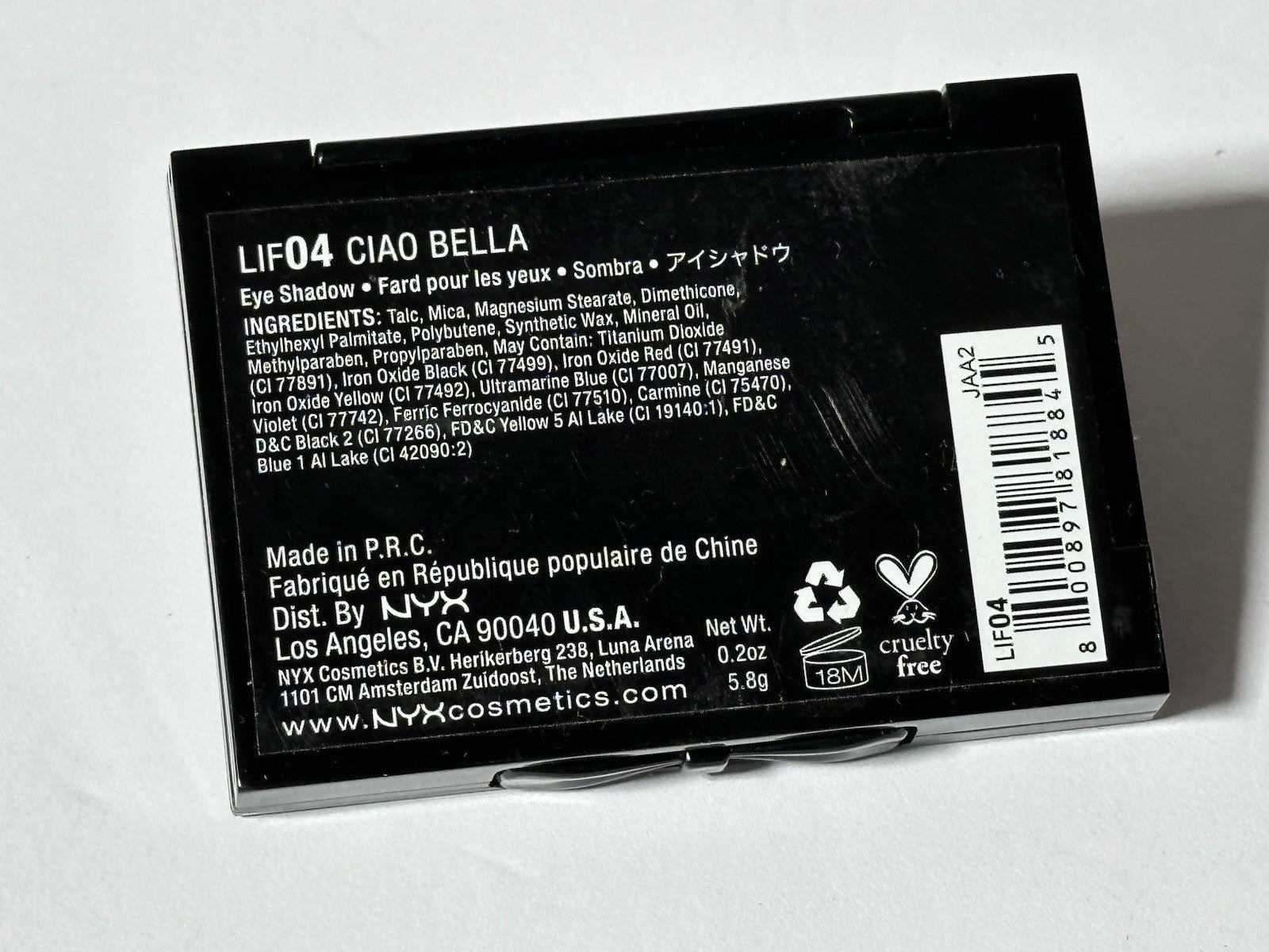 NYX - 5 Color Shadow Palette / CIAO BELLA / LIF 04