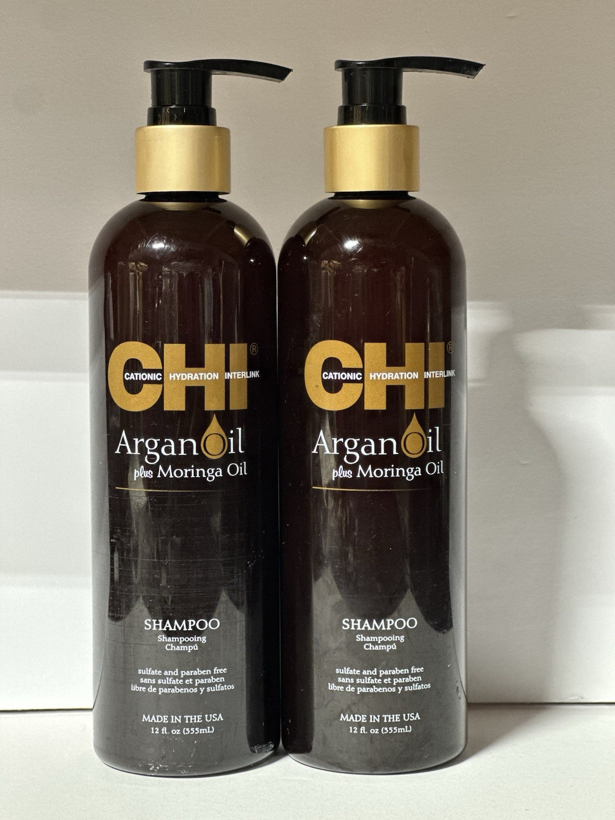CHI - Arian Oil + Moringa Oil SHAMPOO - 2 - PACK  (2x 12 Fl. Oz.)