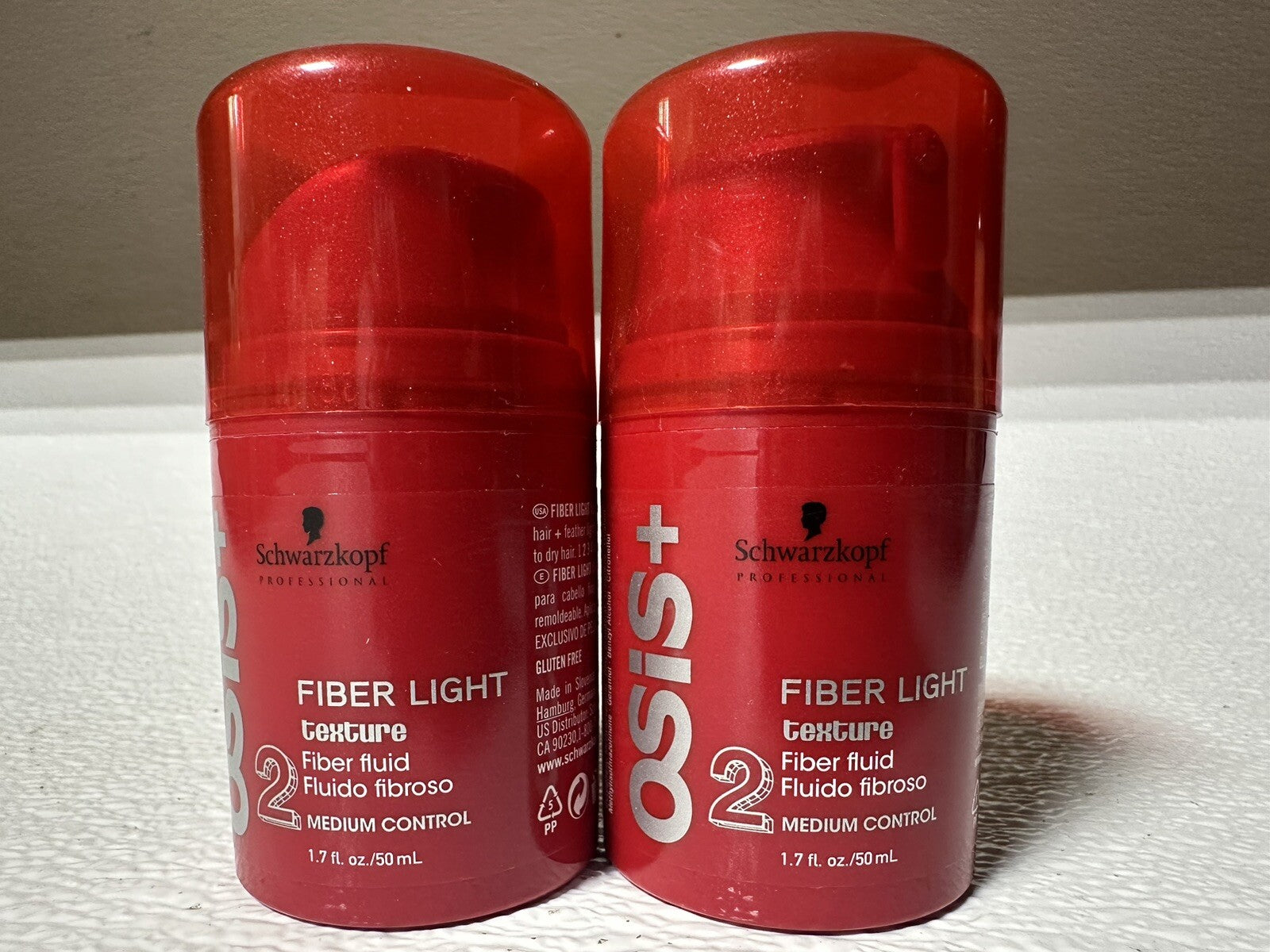 Schwarzkopf FIBER LIGHT Texture. Fiber Fluid - Medium Control 2-pack. 1.7 oz.