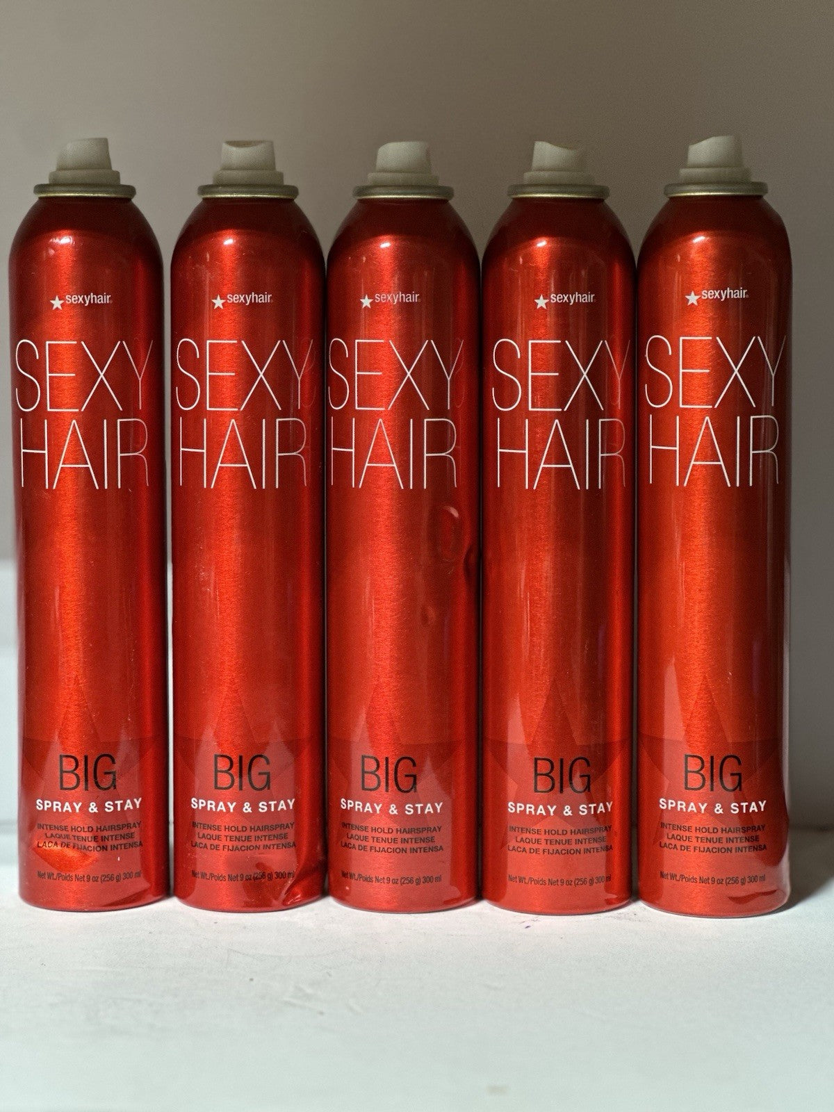 SEXY HAIR - BIG Spray & Stay / 5-PACK (5x 9.0 Fl. Oz.)  Little Dent/No Dust Caps