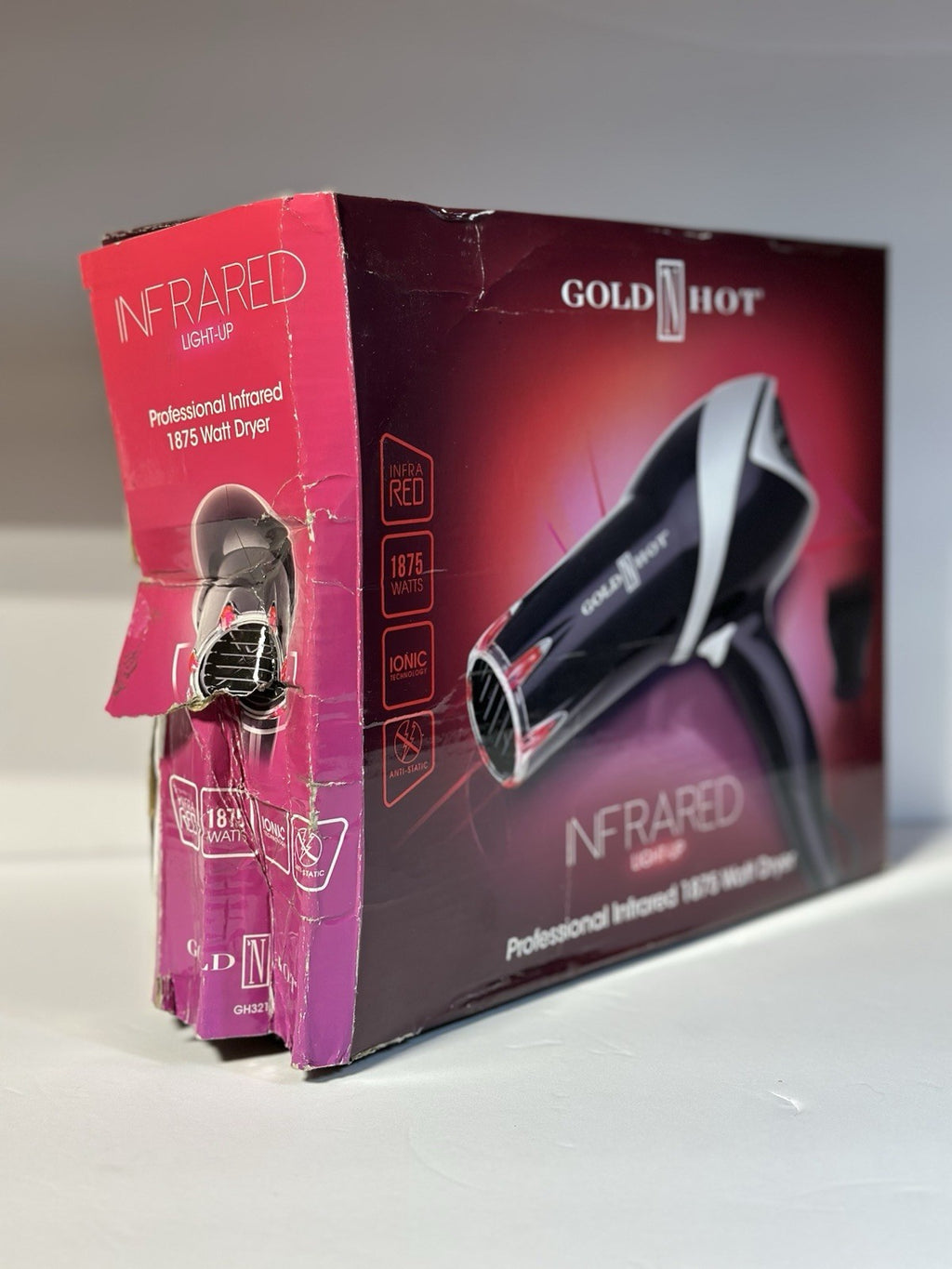 GOLD & HOT - Professional Infrared 1875 W Hair Dryer. IONIC TECHNOLOGY