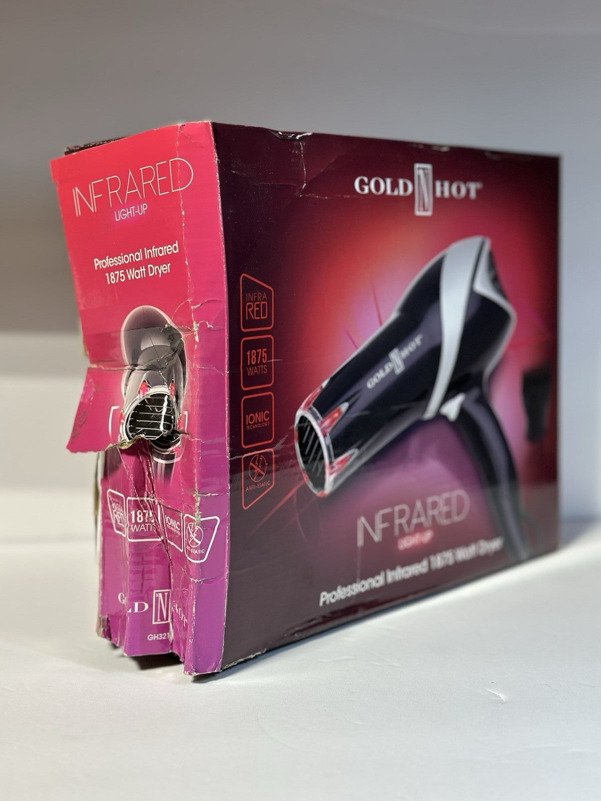 GOLD & HOT - Professional Infrared 1875 W Hair Dryer. IONIC TECHNOLOGY