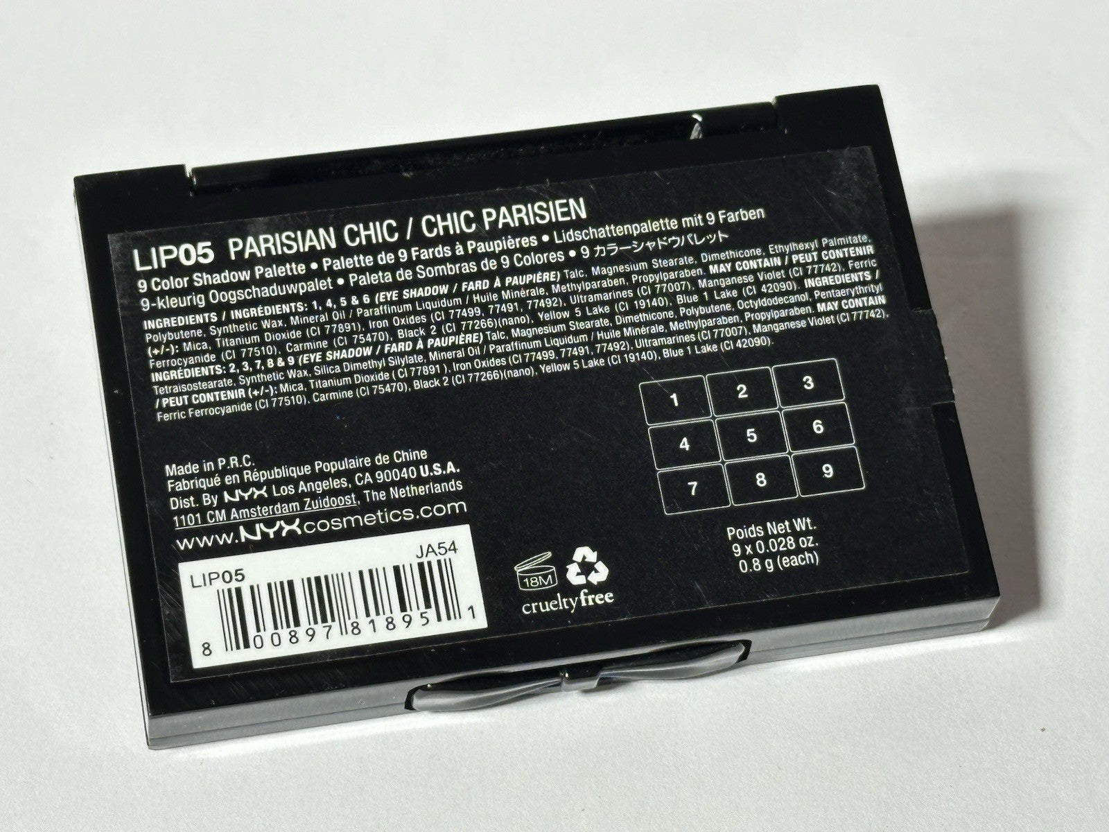 NYX - 9 Color Shadow Palette / LIP 05 Parisian Chick ( 9 x 0.028 Oz. Each )