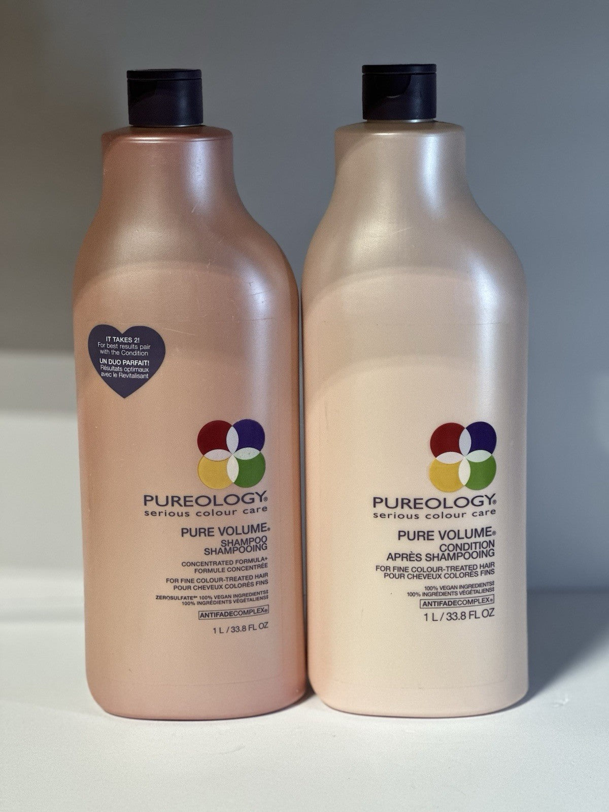 PUREOLOGY- Pure VOLUME Shampoo & Conditioner / DUO ( 33.8 Fl.Oz. )