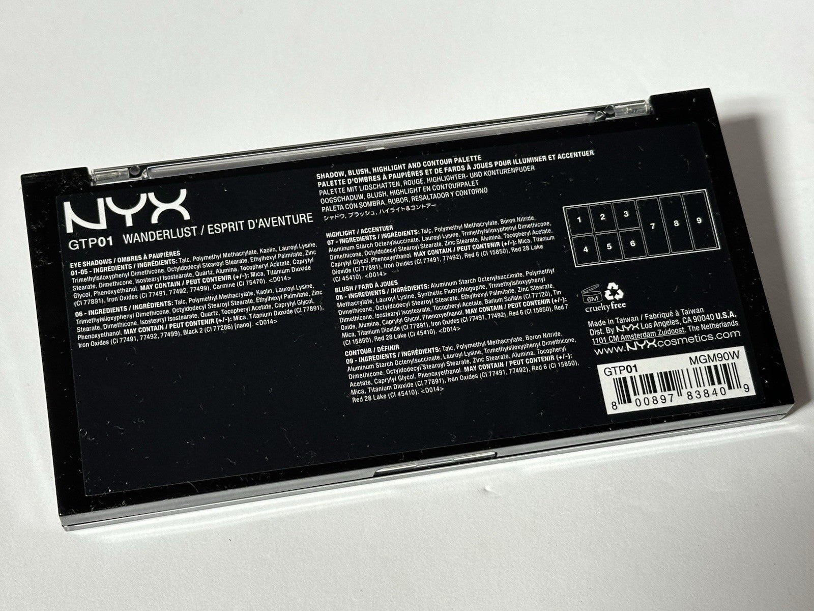 NYX - Eye Shadow / GTP 01 WANDERLUST. Shadow, Blush, Highlight And Contour.