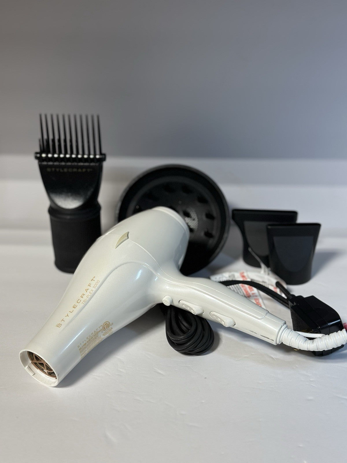 Stylecraft Tri-PLEX 3000 Hair Dryer WHITE - SCTP3000W / 1875 W