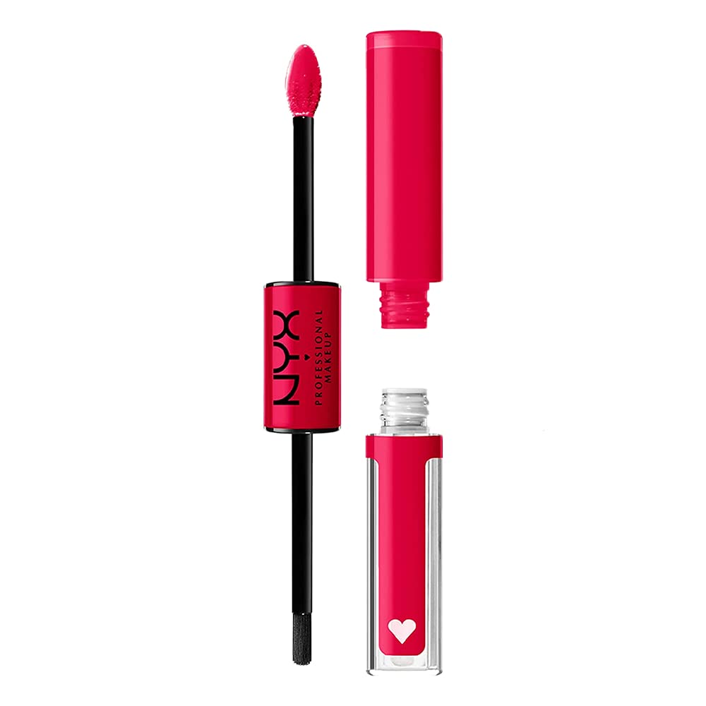 NYX Professional Makeup Shine Loud, Long-Lasting Liquid Lipstick with Clear Lip Gloss - On A Mission (Blue Red)
