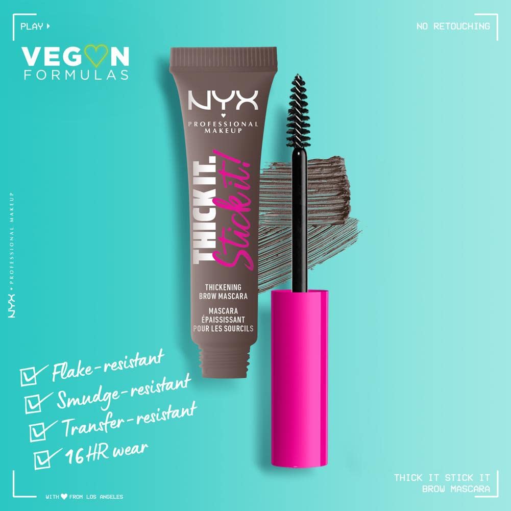NYX PROFESSIONAL MAKEUP Thick It Stick Thickening Brow Mascara Eyebrow Gel - brown hair with undertones