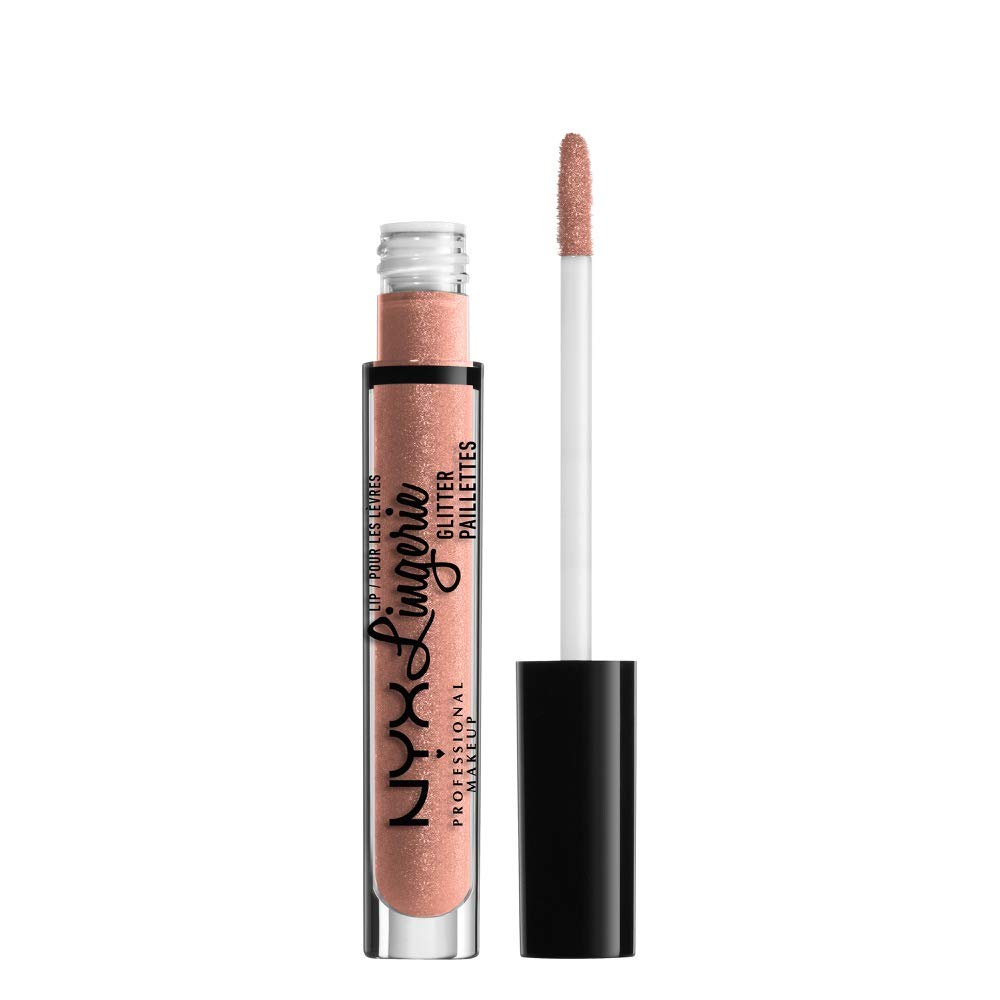 NYX PROFESSIONAL MAKEUP Lip Lingerie Glitter, Lip Gloss - Shy (True Nude)