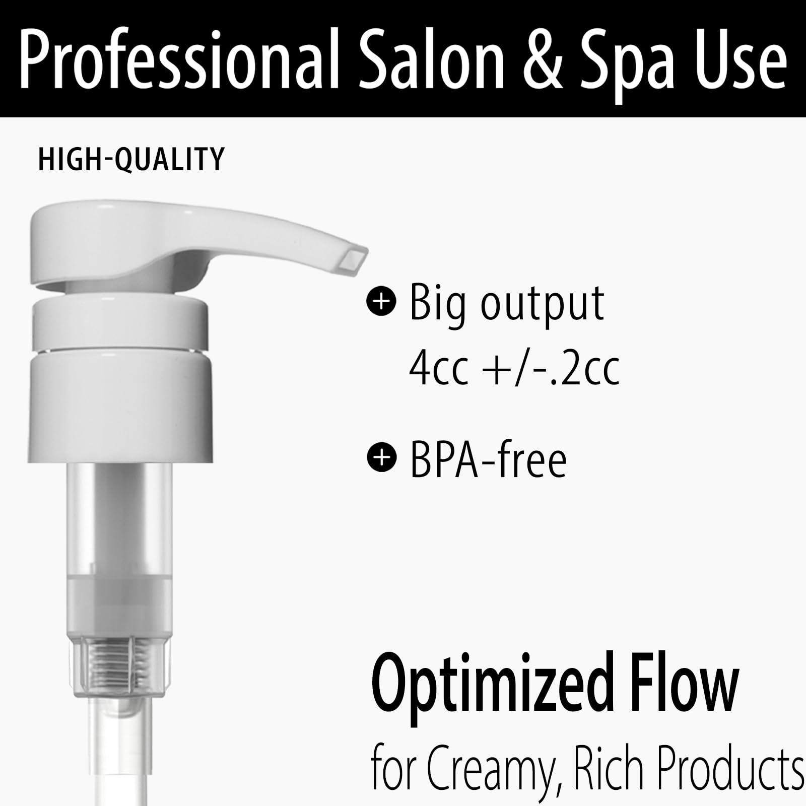 Bar5F Shampoo & Conditioner Pumps for 1 L / 33.8 oz Bottles | Fits 1? Neck | Replacement Pump Top for Soap, Lotion & Body Wash (2-Pack White (Jet))