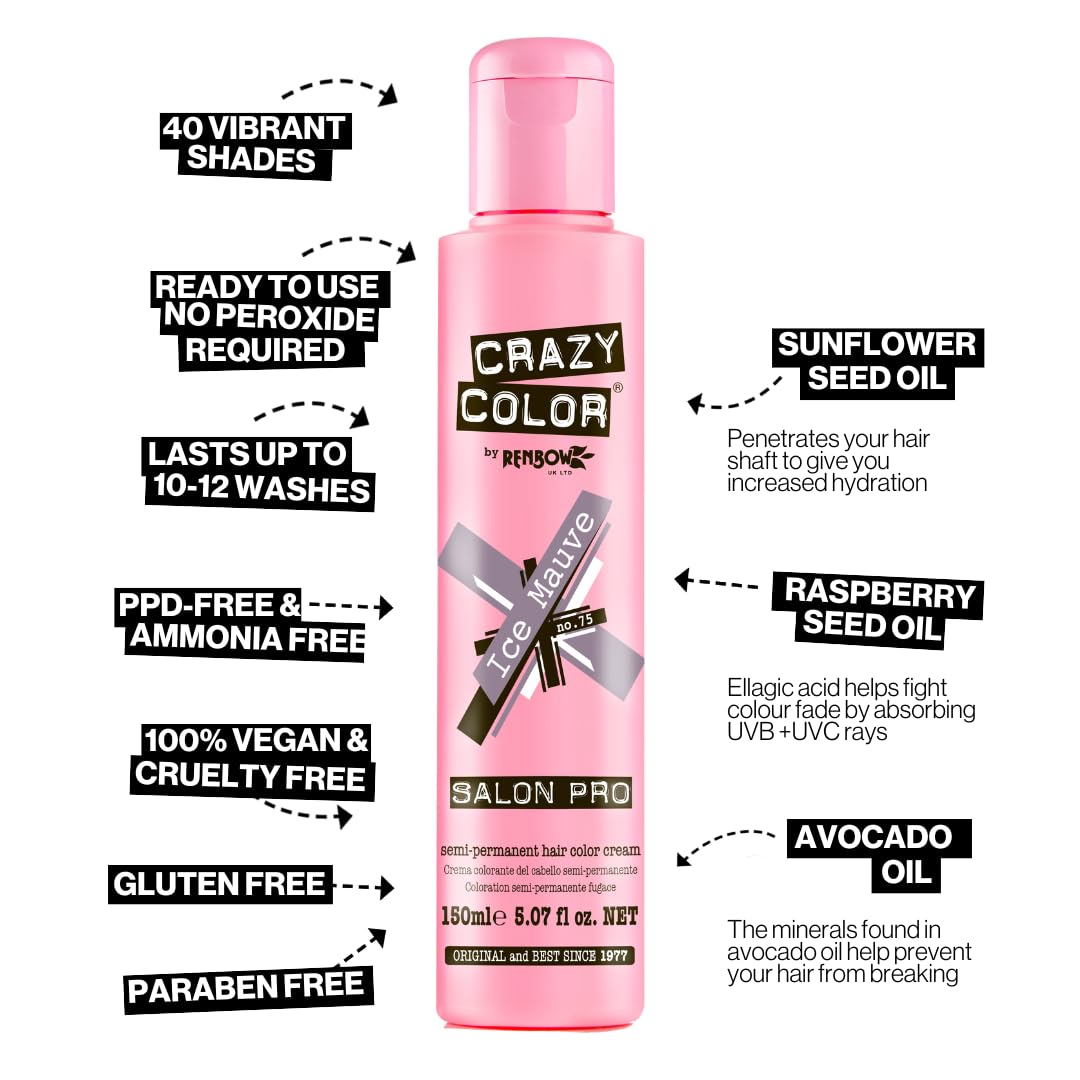 Semi-Permanent Conditioning Hair Dye in Vermillion Red by Crazy Color (150ml/5.1oz)