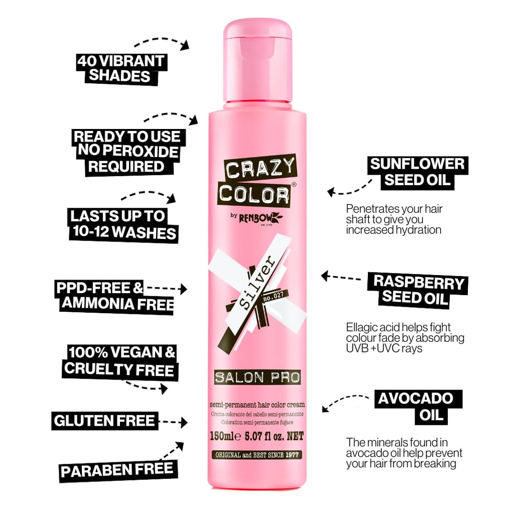 Semi-Permanent Conditioning Hair Dye in Vermillion Red by Crazy Color (150ml/5.1oz)