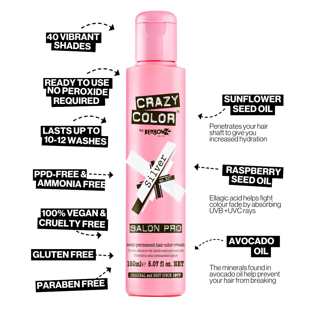 Semi-Permanent Conditioning Hair Dye in Vermillion Red by Crazy Color (150ml/5.1oz)