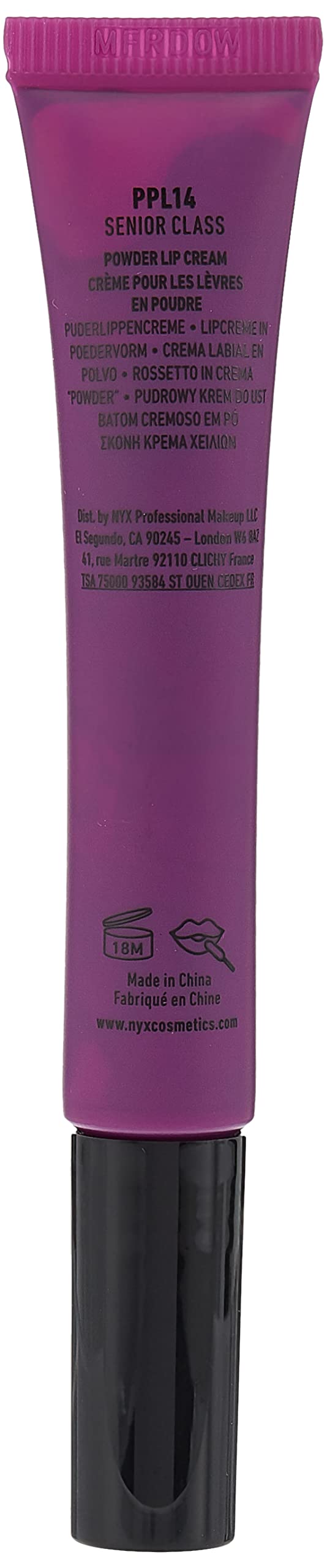 NYX PROFESSIONAL MAKEUP Powder Puff Lippie Lip Cream, Liquid Lipstick - Senior Class (Plum Purple)