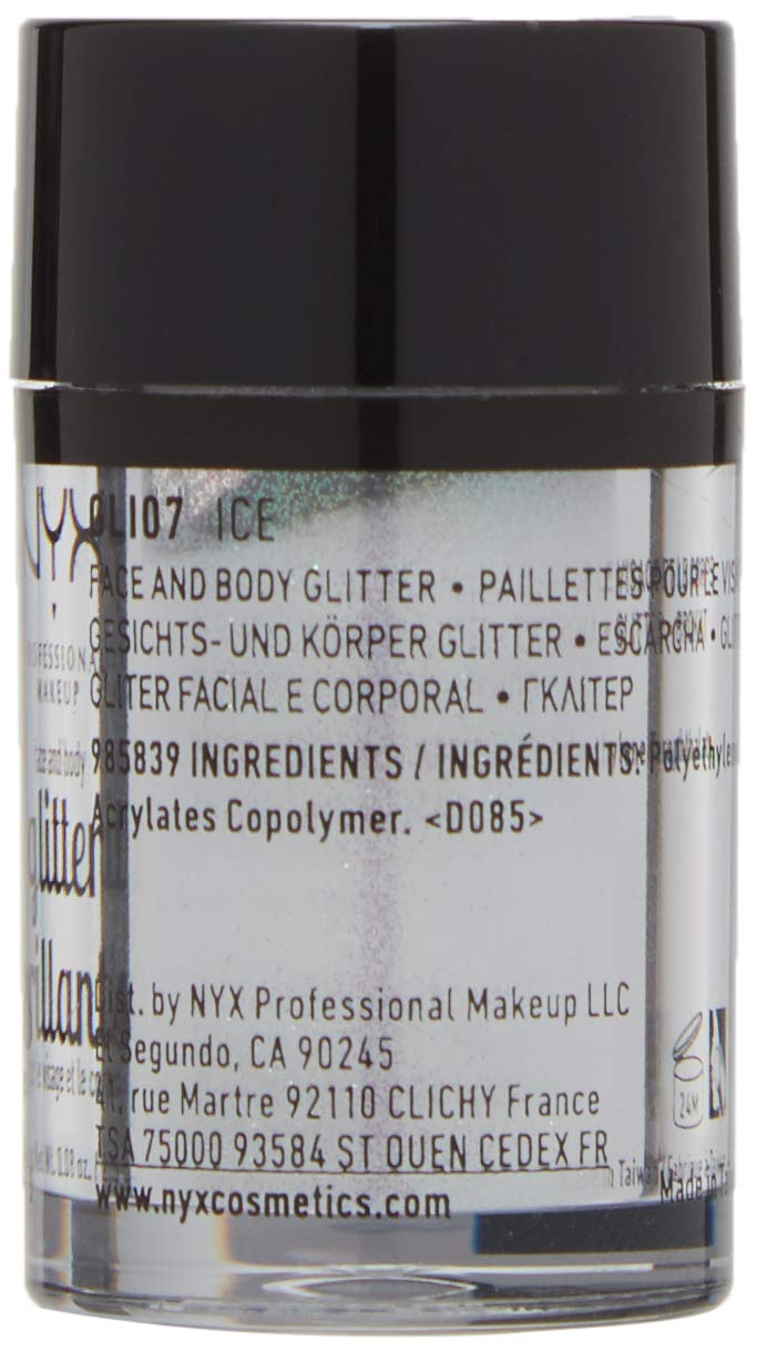 NYX PROFESSIONAL MAKEUP Face & Body Glitter, Ice