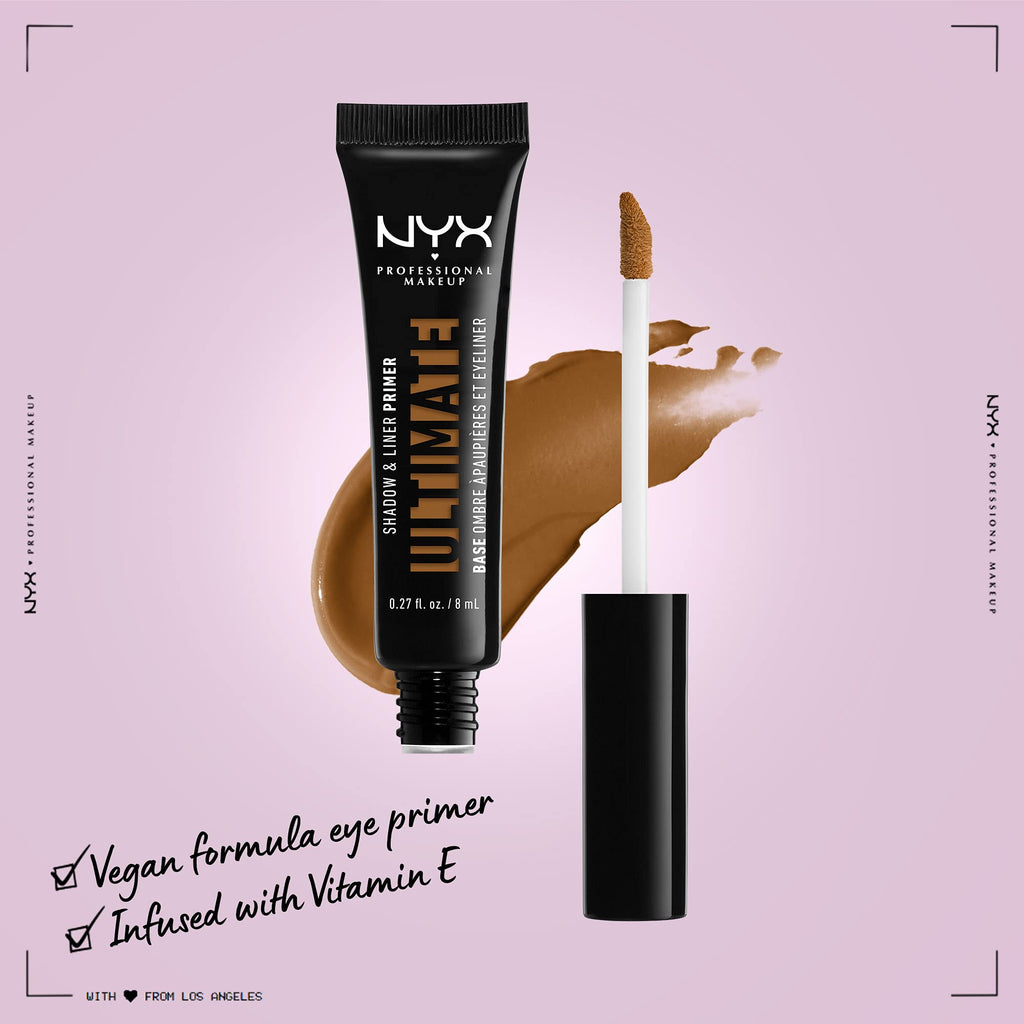 NYX PROFESSIONAL MAKEUP Ultimate Shadow & Liner Primer, Medium Deep + Epic Ink Liner, Black (2-Pack Bundle)