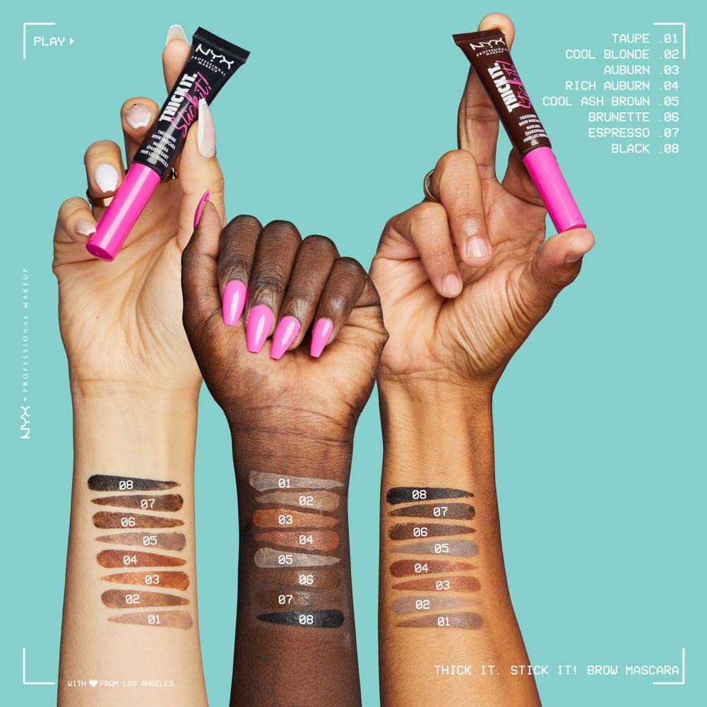 NYX PROFESSIONAL MAKEUP Thick It Stick Thickening Brow Mascara Eyebrow Gel - brown hair with undertones