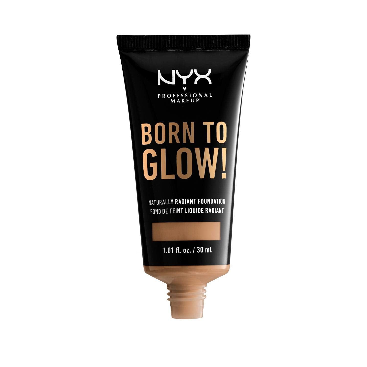 NYX PROFESSIONAL MAKEUP Born To Glow Naturally Radiant Foundation, Medium Coverage - Neutral Tan