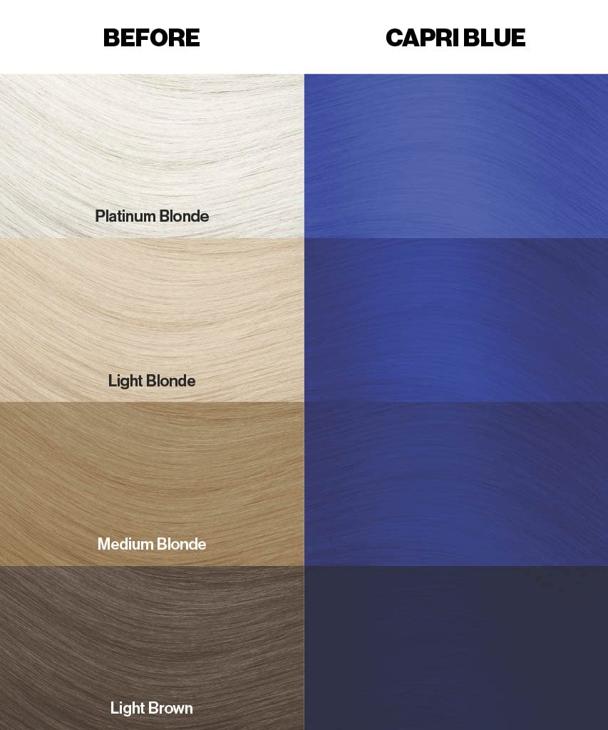 Crazy Color Crazy Color Salon Pro Semi Permanent Hair Color - 44 Capri Blue Hair Color Women 5.07 oz