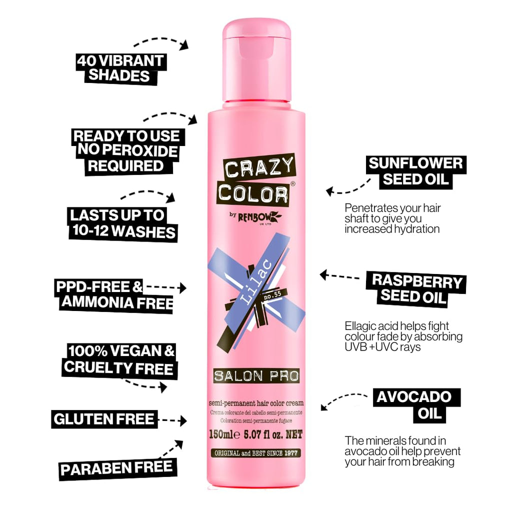 Semi-Permanent Conditioning Hair Dye in Vermillion Red by Crazy Color (150ml/5.1oz)