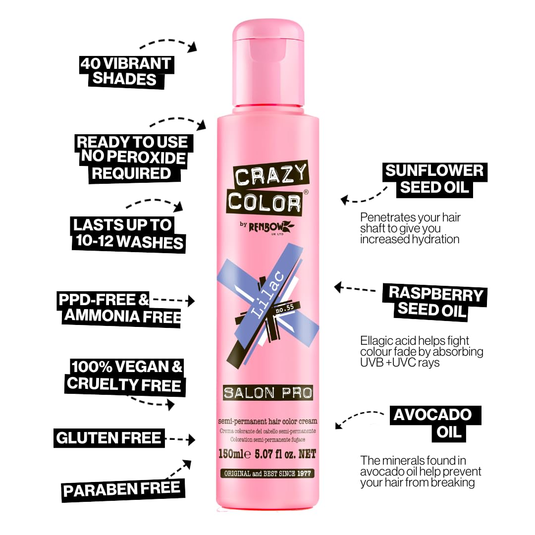 Semi-Permanent Conditioning Hair Dye in Vermillion Red by Crazy Color (150ml/5.1oz)
