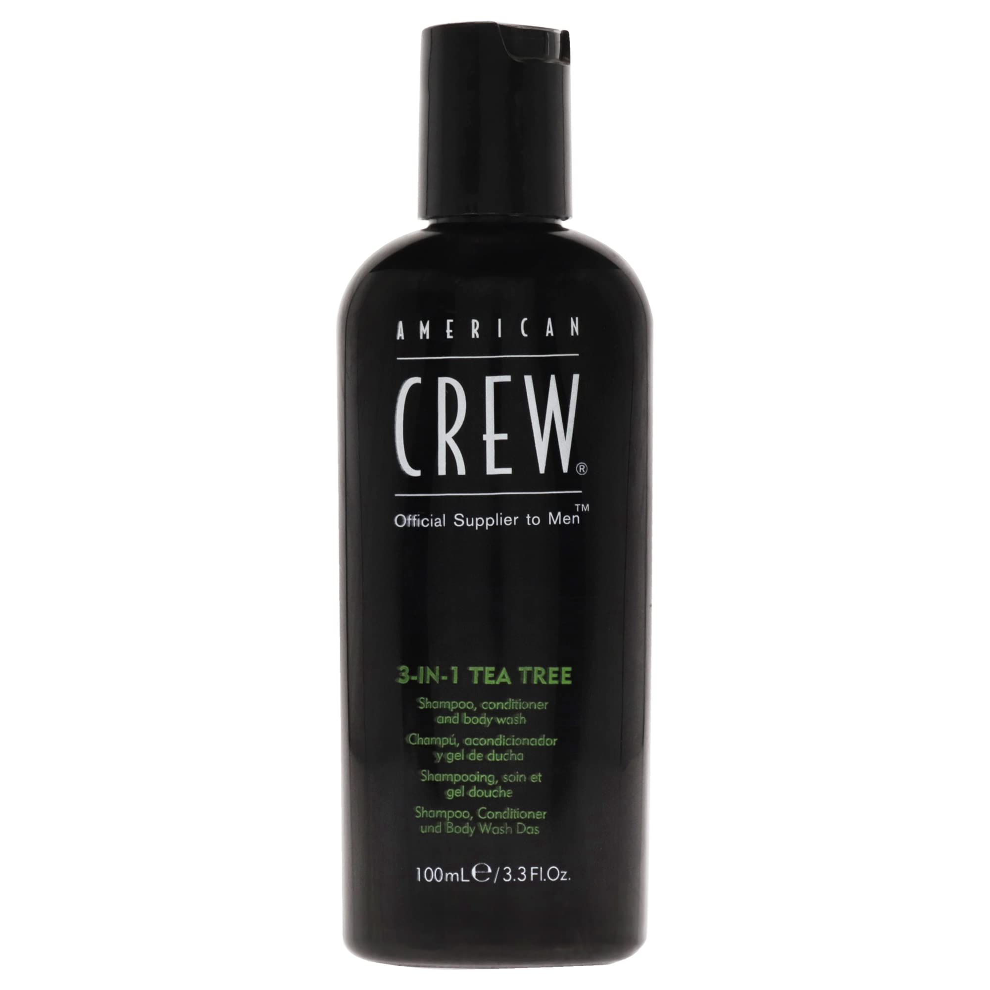 American Crew Shampoo, Conditioner & Body Wash for Men, 3-in-1, Tea Tree Scent, 3.3 Fl Oz