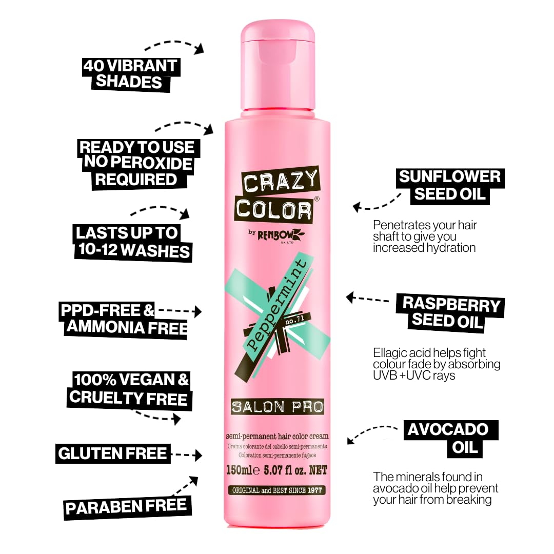 Semi-Permanent Conditioning Hair Dye in Vermillion Red by Crazy Color (150ml/5.1oz)