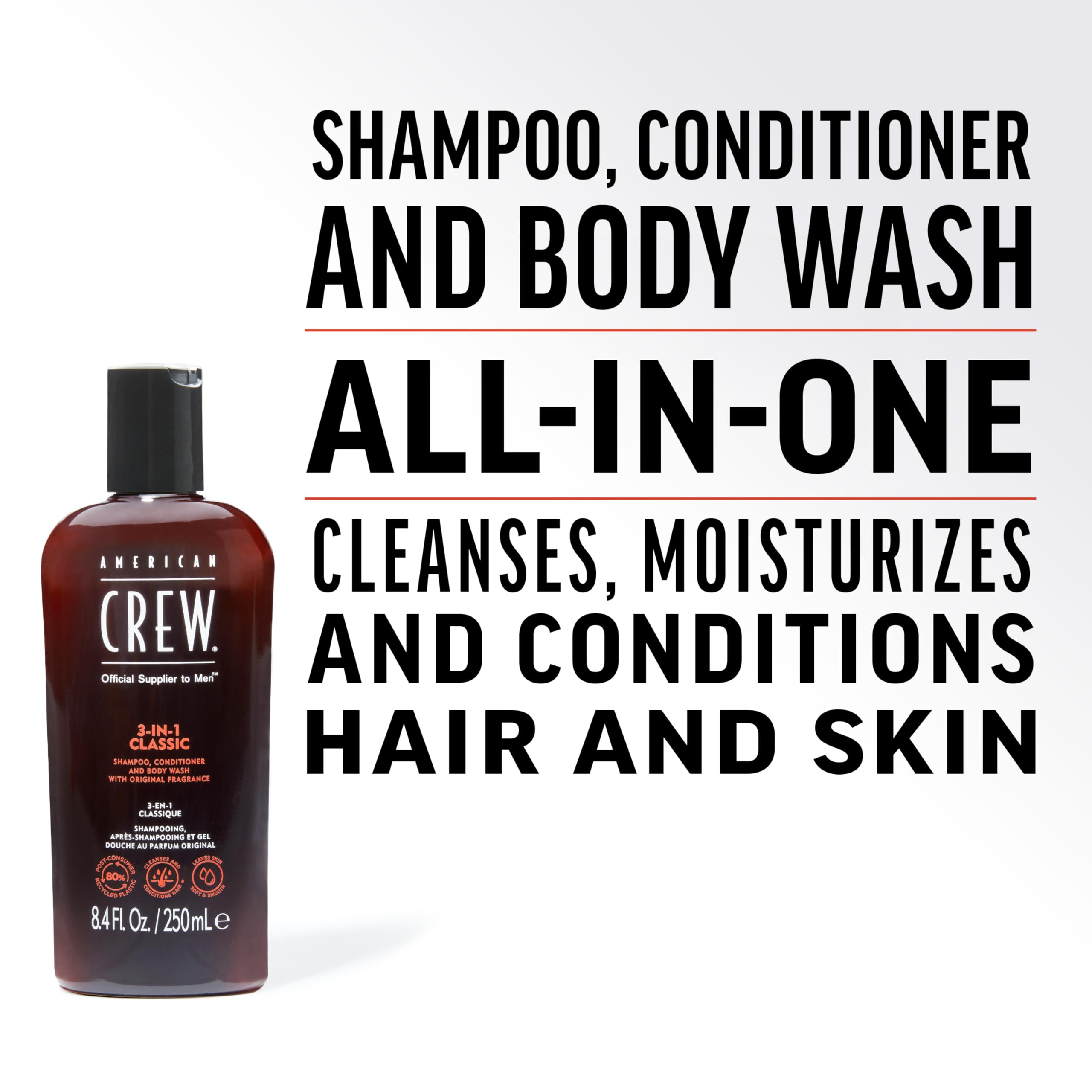 AMERICAN CREW Shampoo, Conditioner & Body Wash for Men