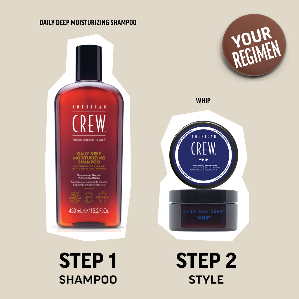 American Crew Men's Whip Styling Cream, Like Hair Gel with Light Hold & Natural Shine, 3 oz