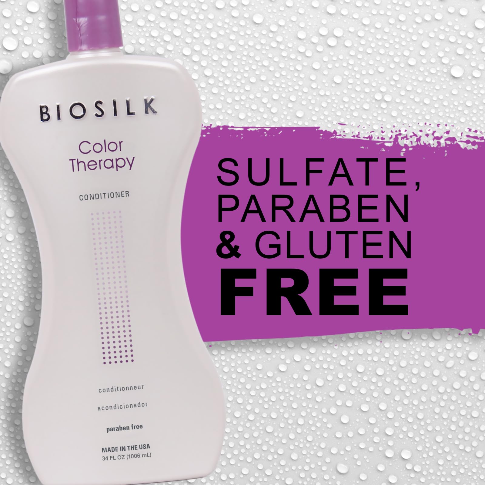 Biosilk Color Therapy Conditioner, Replenishes Moisture While Protecting Color, Enhances Vibrancy & Shine, Sulfate, Paraben, & Cruelty-Free, 34 Oz