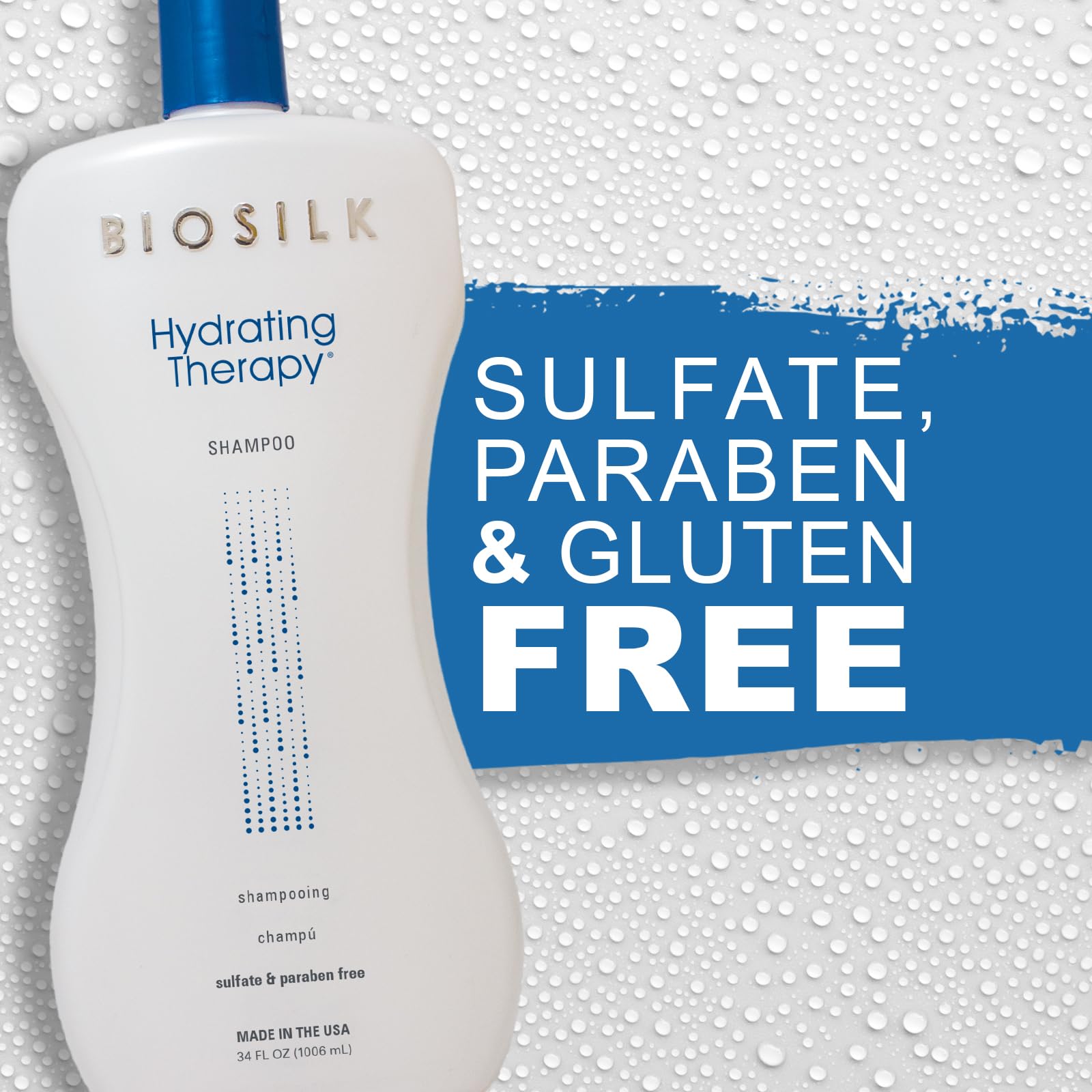 BioSilk Hydrating Shampoo, Replenishes Hair Moisture For Strong, Smooth Hair, Sulfate, Paraben, & Cruelty-Free, 34 Oz