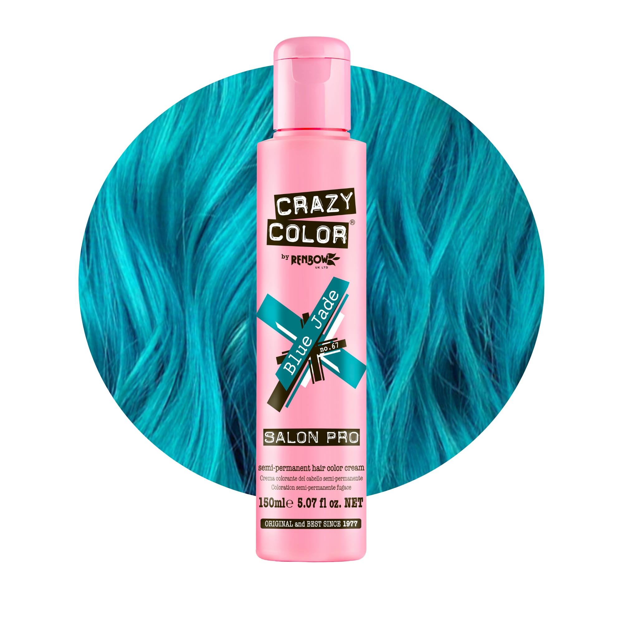 Crazy Color Crazy Color Salon Pro Semi Permanent Hair Color - 67 Blue Jade Hair Color Women 5.07 oz
