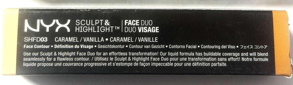 NYX PROFESSIONAL MAKEUP Sculpt & Highlight Face Duo, Caramel Vanilla, 0.17 Ounce (SHFD03)