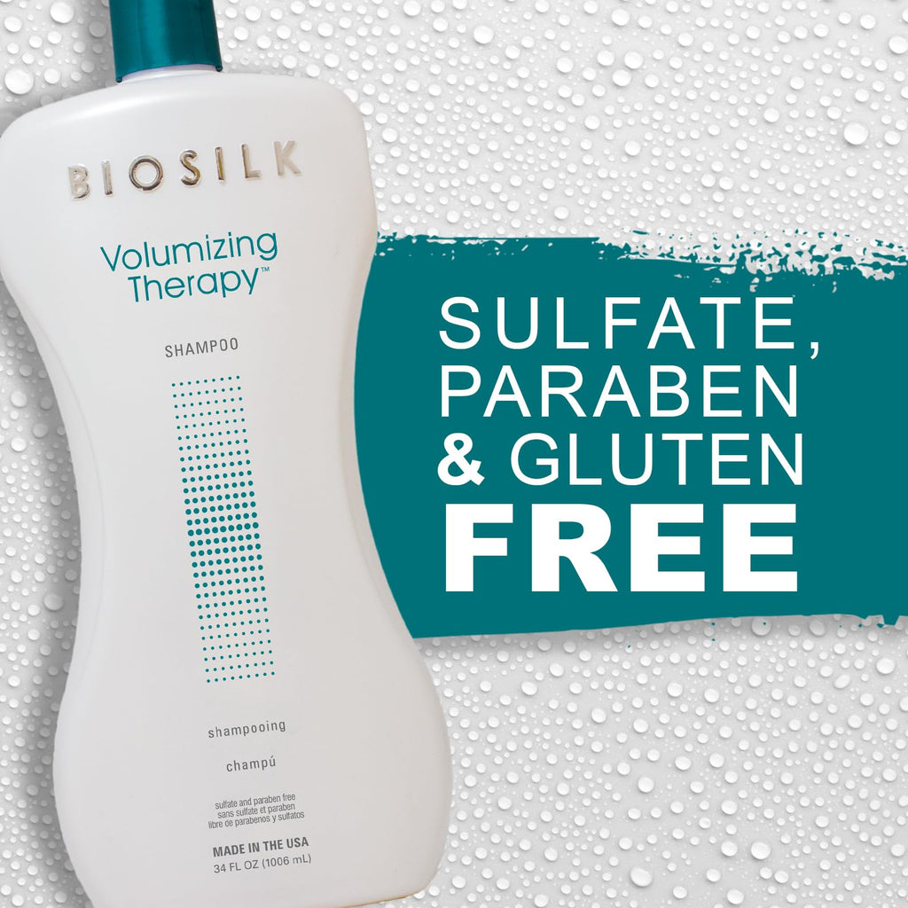 BioSilk Volumizing Therapy Shampoo, Gently Cleanses, Moisturizes & Builds Hair Body & Shine, Sulfate, Paraben & Cruelty-Free, 34 Oz