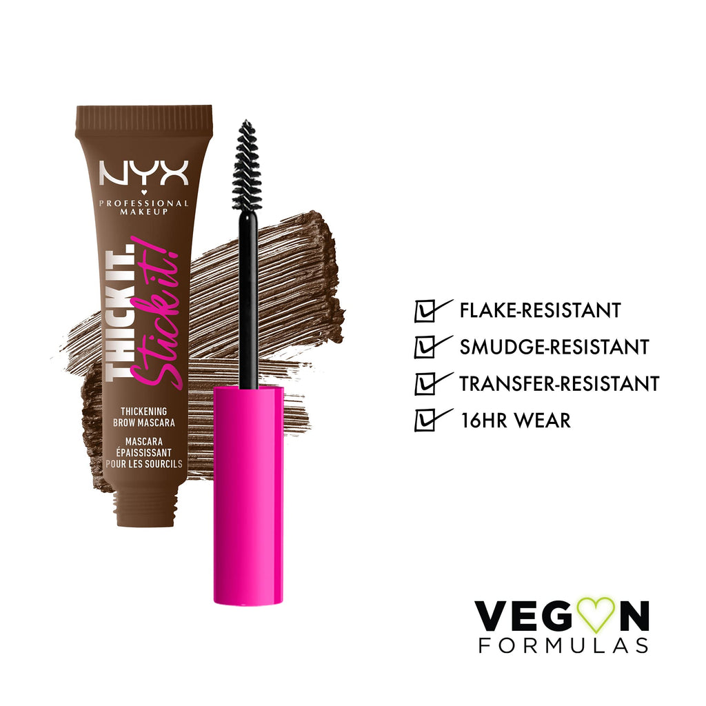 NYX PROFESSIONAL MAKEUP Thick It Stick Thickening Brow Mascara Eyebrow Gel - brown hair with undertones