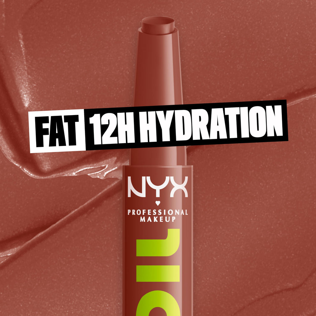 NYX PROFESSIONAL MAKEUP Fat Oil Slick Click, Lightweight, Buildable, Pigmented Vegan Lip Balm