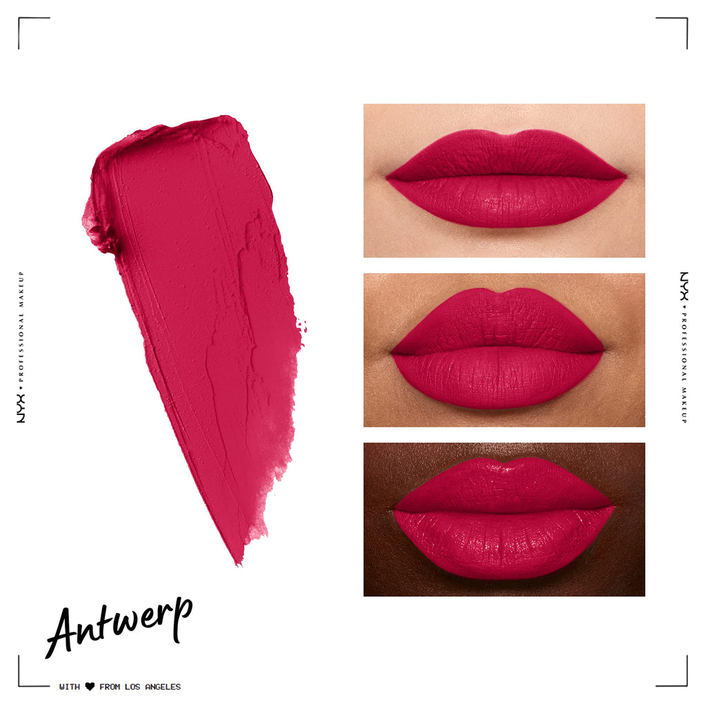 NYX PROFESSIONAL MAKEUP Soft Matte Lip Cream, Lightweight Liquid Lipstick - Antwerp (Mid-Tone Yellow-Toned Pink)