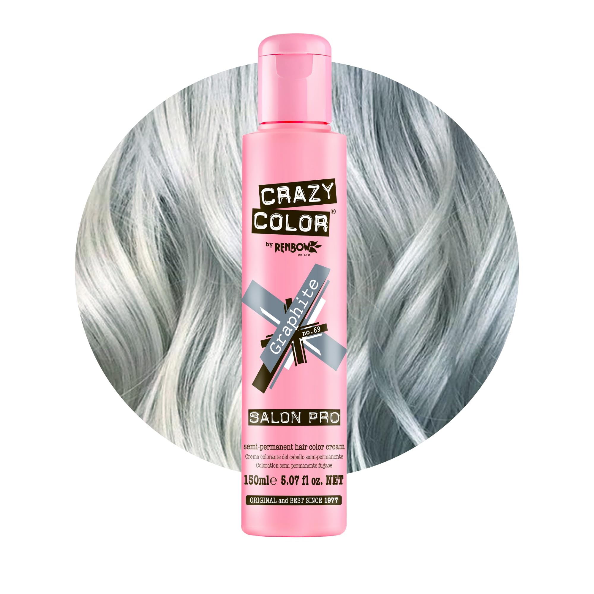 Crazy Color Crazy Color Salon Pro Semi Permanent Hair Color - 69 Graphite Hair Color Women 5.07 oz
