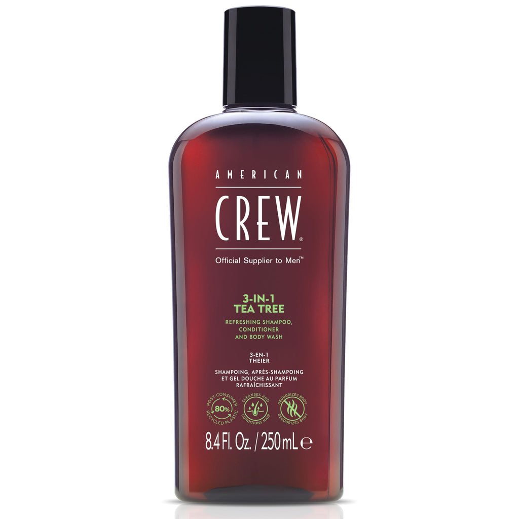 American Crew Shampoo, Conditioner & Body Wash for Men, 3-in-1, Tea Tree Scent, 8.4 Fl Oz