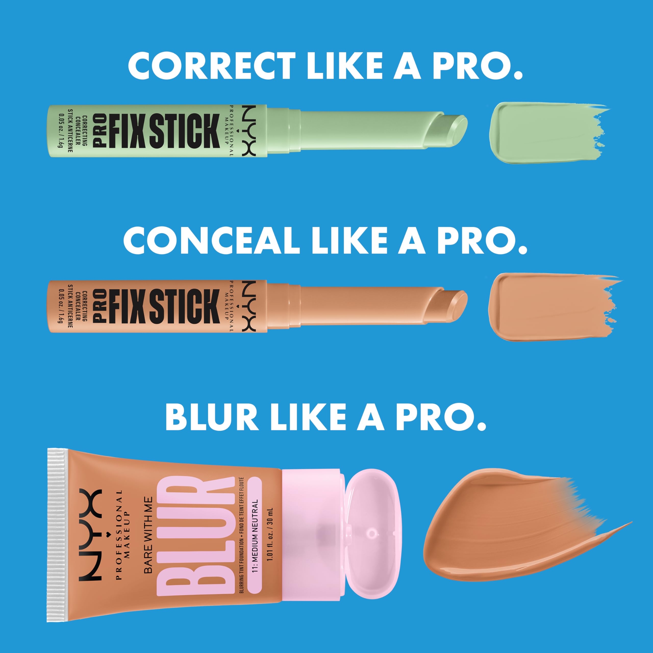 NYX PROFESSIONAL MAKEUP Pro Fix Stick Correcting Concealer, Buildable Medium Coverage Concealer Stick - Sienna