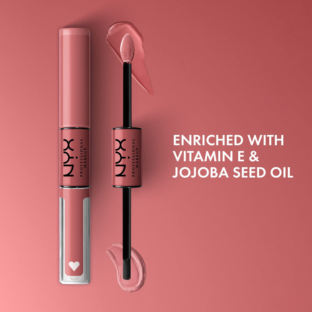 NYX Professional Makeup Shine Loud, Long-Lasting Liquid Lipstick with Clear Lip Gloss - Cash Flow (Light Dusty Rose)