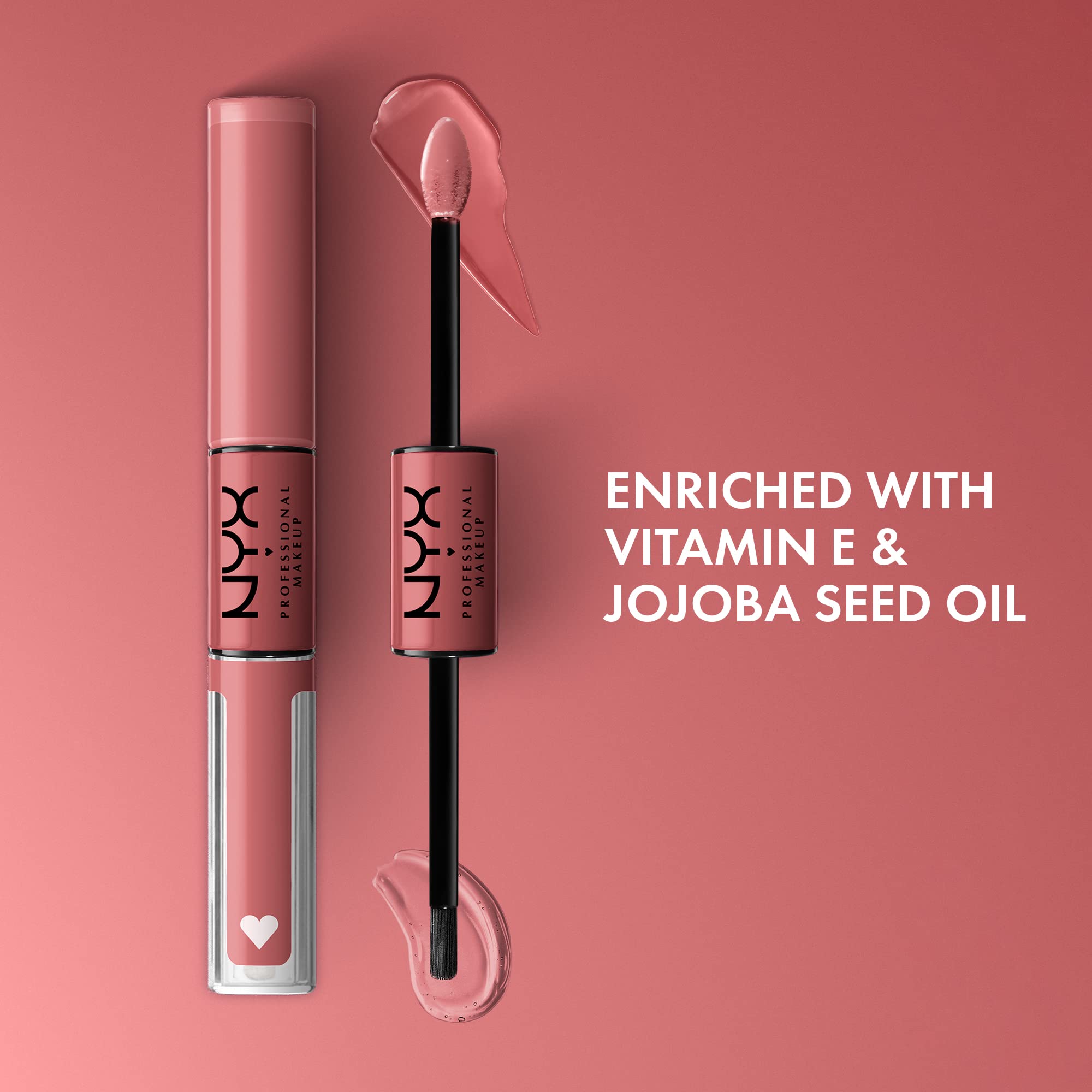 NYX Professional Makeup Shine Loud, Long-Lasting Liquid Lipstick with Clear Lip Gloss - Cash Flow (Light Dusty Rose)