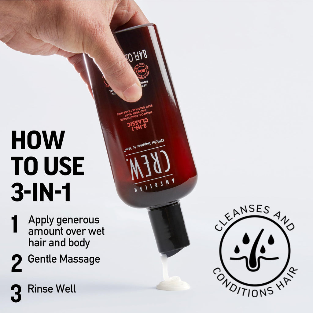 AMERICAN CREW Shampoo, Conditioner & Body Wash for Men